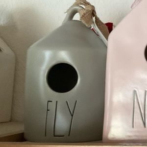 Rae Dunn light gray Fly birdhouse